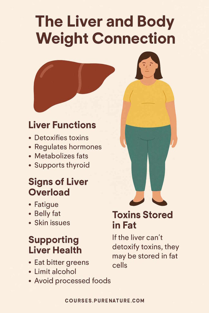 Liver and weight loss connection infographic